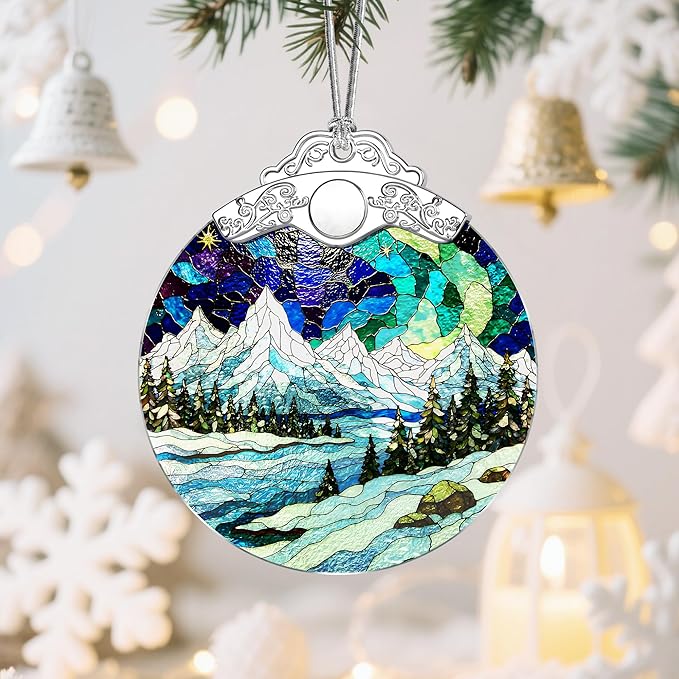 Mountain Landscape Christmas Ornaments: Christmas Tree Ornaments, Holiday Decor for Mountaineer, Stocking Stuffers, Gift Ideas, Xmas Gifts & Gifts for Nature Lover
