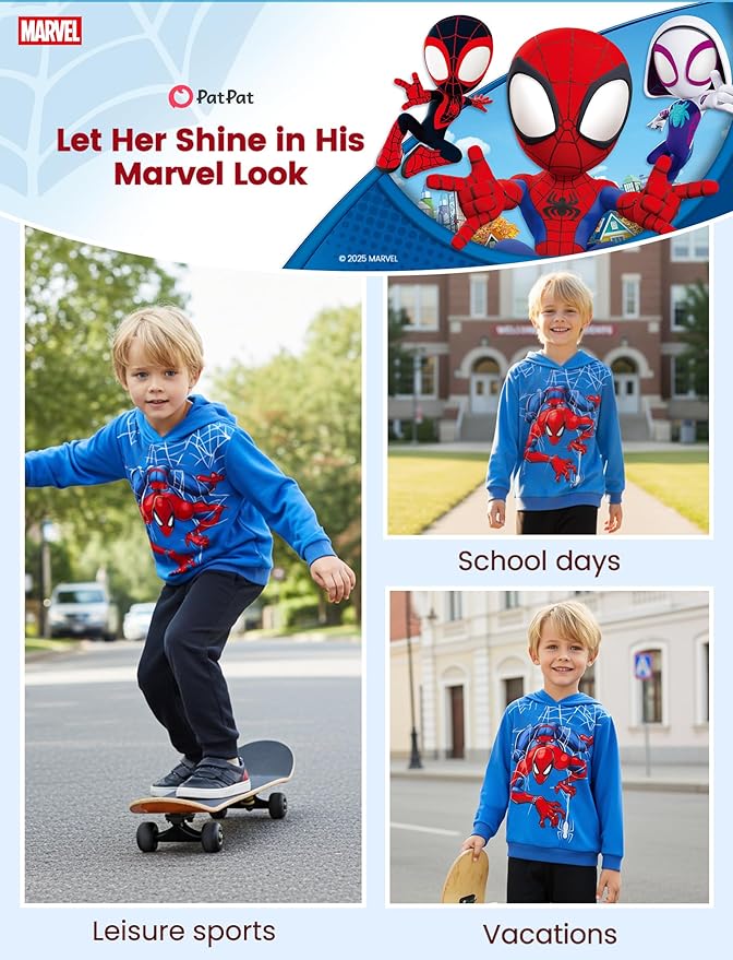 Disney Lilo & Stitch Minnie Mickey Spiderman Frozen Elsa Boys/Girls Hoodie Sweatshirt Graphic Pullover Tops Toddler-Big Kid