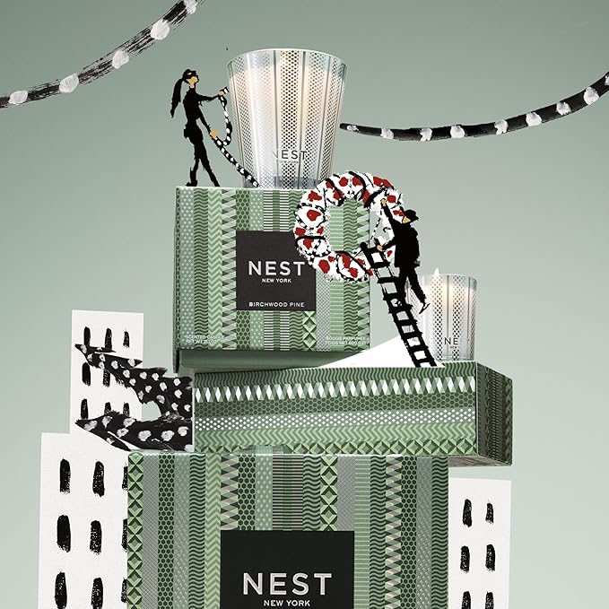NEST New York Scented Classic Candle, Birchwood Pine - 8.1 oz - Up to 60-Hour Burn Time - Reusable Glass Vessel