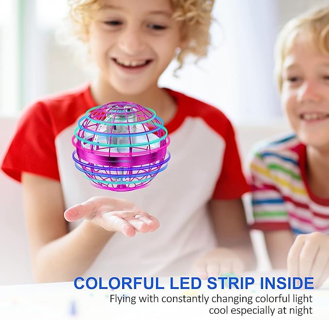 2025 Flying Orb Ball Toy,Cosmic Globe Boomerang Hover Ball Galactic Fidget Spinner, Hand Drone Orbit, Cool Toys Gift for 6 7 8 9 10+ Year Old Boys Girls Teens Outdoor Toys(Pink)