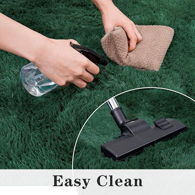 6x9 Super Fluffy 6x9 Rug for Bedroom, Modern Shag Dark Green Area Rugs, Soft and Cozy Plush Large Carpet for Kids, Girls Boys and Teens Decorations for Living Room Dorm Nursery Classroom