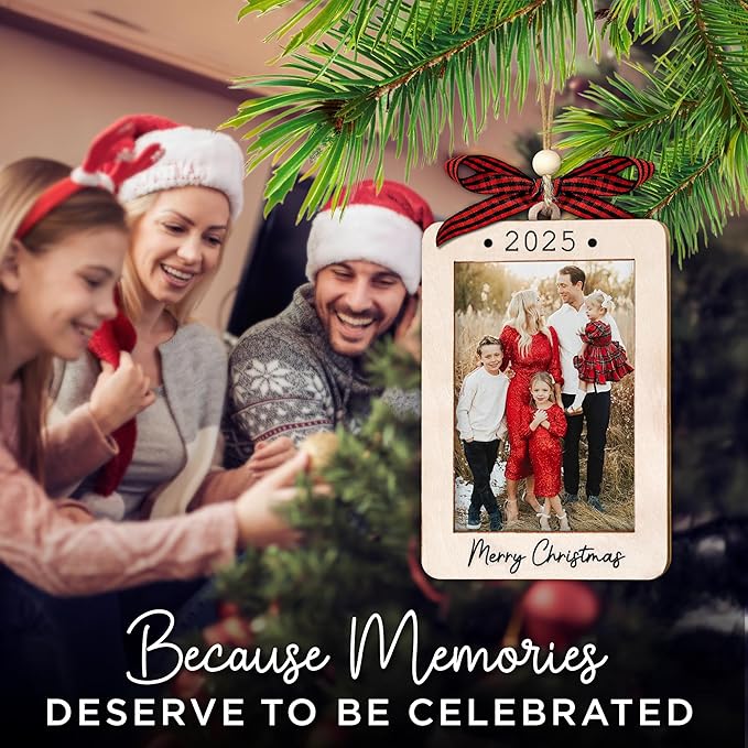 2025 Christmas Ornament Picture Frame - Family Photo Frame Ornaments - Picture Frame Ornament For Tree - Merry Christmas Ornaments With Picture Insert - Christmas Gift For Family, Friends