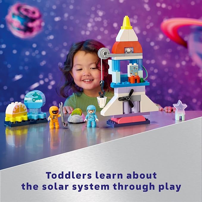 LEGO DUPLO 3 in 1 Space Shuttle Adventure Toddler Building Toys - Space Toys for Boys & Girls, Ages 3+ Years - Gift for Christmas - Learning & Pretend Play Activity - 10422