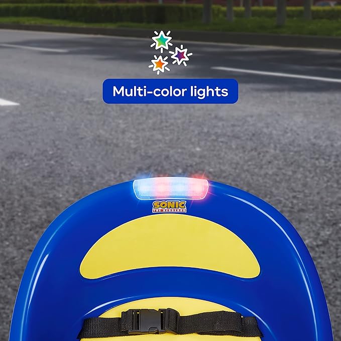 Sonic The Hedgehog Bumper Car for Kids, 2 Speed Electric Vehicle, Toddler Bumper Car with Remote Control and 360 Degree Turning, 6V Motor, LED Lights, Gifts for Toddlers, Large