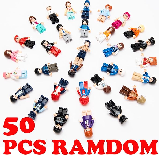50 PCS RAMDOM Minifigures Building Minifigs Mini Figure People Toy Mystery Pack