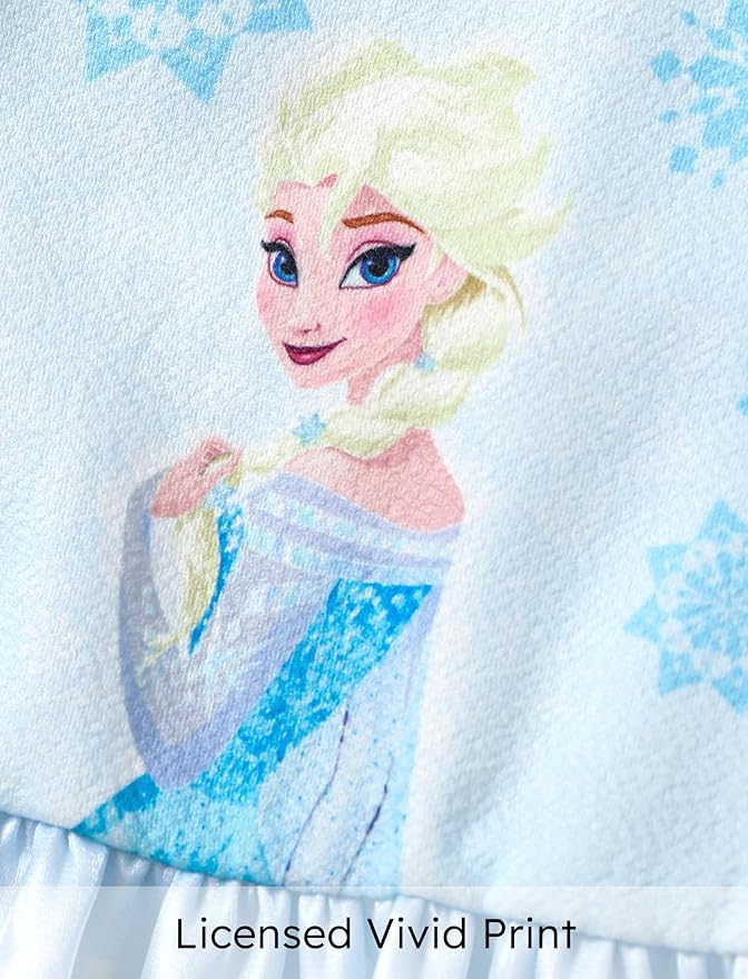 Disney Frozen Elsa Princess Cinderella Ariel Jasmine Rapunzel Baby/Toddler Dress, Ruffle Long-Sleeve Mesh Overlay Tulle Dress