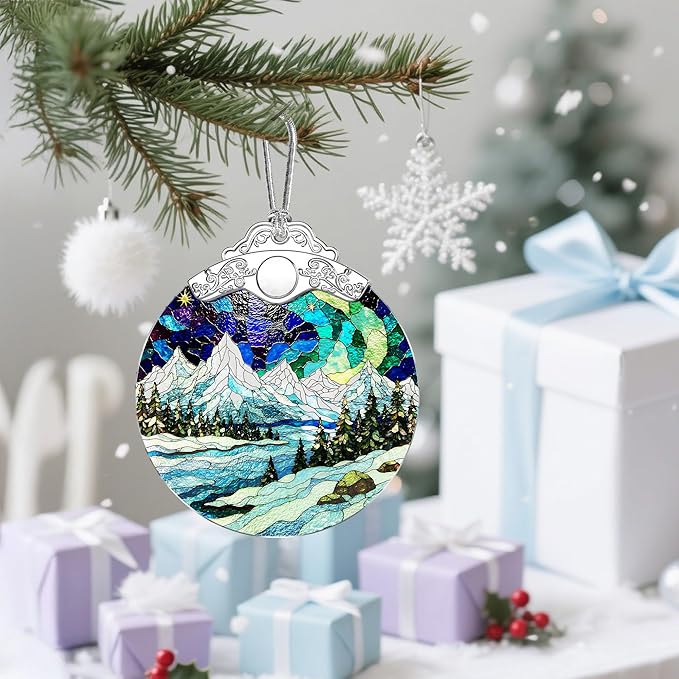 Mountain Landscape Christmas Ornaments: Christmas Tree Ornaments, Holiday Decor for Mountaineer, Stocking Stuffers, Gift Ideas, Xmas Gifts & Gifts for Nature Lover
