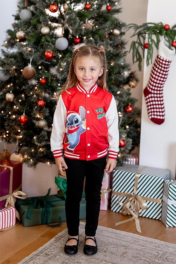 Disney Minnie Mickey Stitch Princess Frozen Elsa Marvel Jacket Lightweight Coat Button up Color Block Sweatshirt 2-14 Years