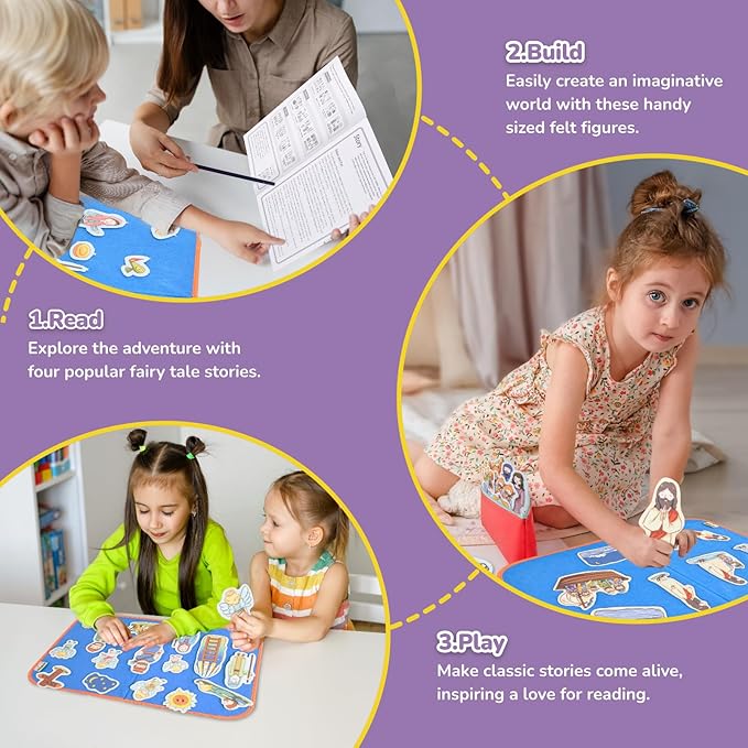 CHEFAN 12 Pack Felt Board Bible Stories Pieces，Flannel Board Stories for Preschool Activities Included a Felt Bag