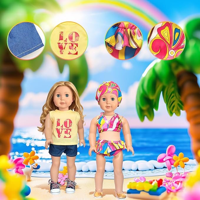 18 inch Doll Clothes Accessories for Girl Doll Clothes(10 Set)