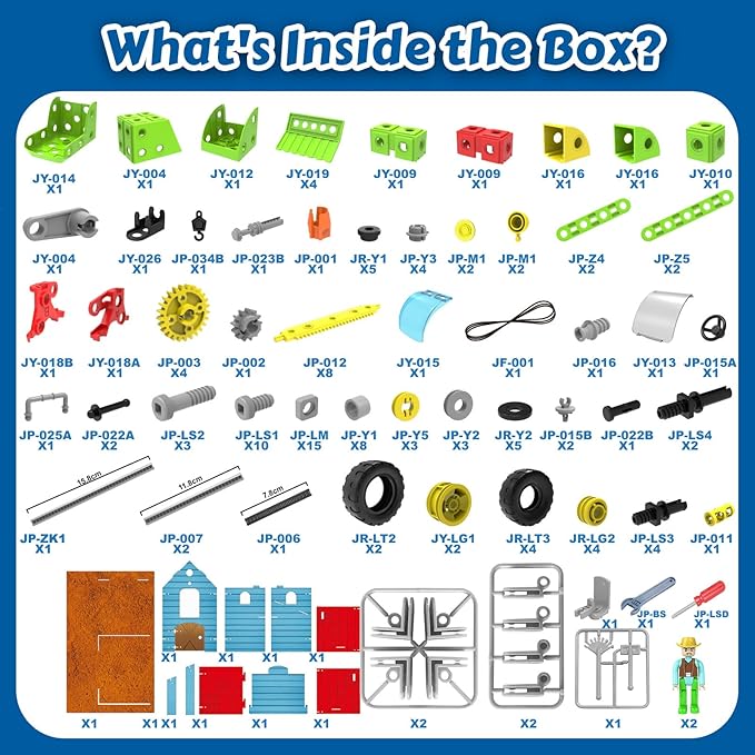 8-in-1 Farm Building Toys for Kids 4 5 6 7 8+ Year Old Boy & Girl, 153 PCS Tractor STEM Toy for Kids, 8 in 1 Learning Toys Educational Construction Blocks Building Set Birthday Gift for Kid