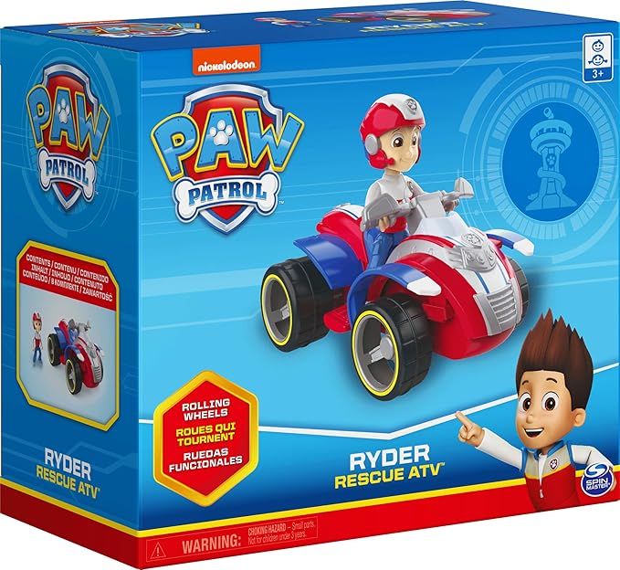 Paw Patrol, Ryder’s Rescue ATV Vehicle with Collectible Figure, for Kids Aged 3 and up
