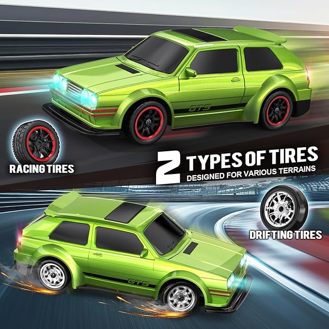 1/43 Mini RC Drift Car with Gyroscope, 4WD Full Proportional RC Car, 2.4GHZ Hobby Grade Remote Control Cars, RTR Model Vehicle, 20+KM/H High Speed for Hobbyists Kids Adults (Sliver)