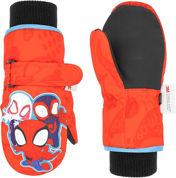 Spiderman Snow Gloves for Kids, Spider Man Toddler Gloves, 3M Thinsulate Waterproof Mittens, Kids Winter gloves