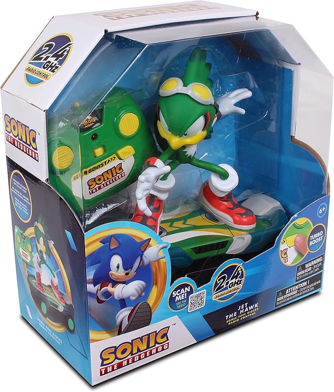 NKOK Sonic Free Rider R/C Skateboard - Jet, The Hawk; Full Function 2.4 GHz Radio Control with Turbo Boost; Cool Tricks and Stunts; Ages 6+