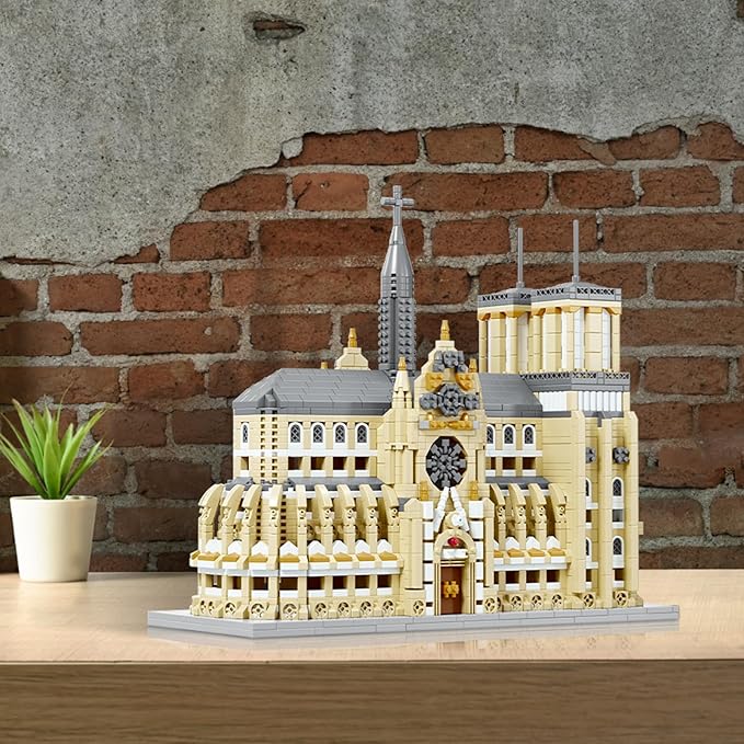 Micro Mini Building Block Sets for Adults, No Compatible with Lego, Notre Dame Cathedral Building Moldel for Home & Office Decor, MOC 3D Creative Model Gifts for Christmas