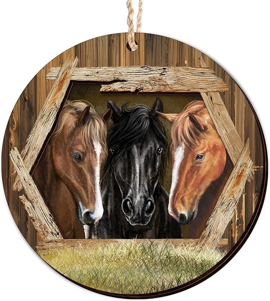 OASSIE Christmas Horse Gifts for Women Men - Ceramic Ornaments 2025 for Tree Decorations - Horse Ornament Gifts for Animal Lovers, Farm House Christmas Decorations, Farm Animal Decor