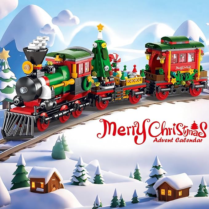 Advent Calendar 2025 Building Blocks Set - 24-Day Christmas Countdown Calendar - Santa Sleigh Christmas Tree Decorations Gifts for Kids Boys & Girls and Adults(770PCS)