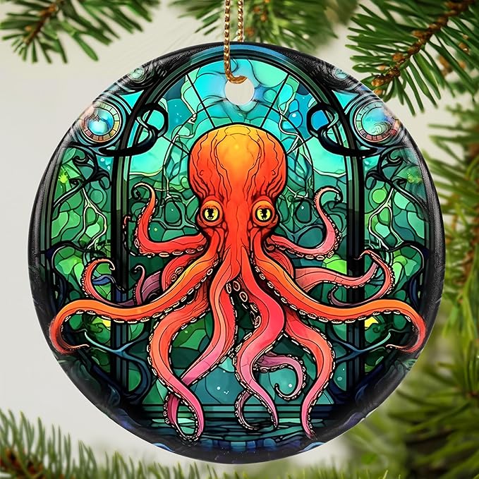 Octopus Christmas Tree Ornament - Gifts for Octopus Lovers - Animal Lovers Decor