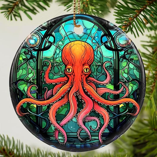 Octopus Christmas Tree Ornament - Gifts for Octopus Lovers - Animal Lovers Decor