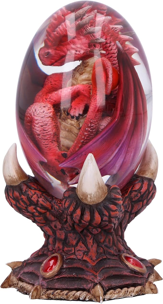 Nemesis Now Elemental Dragonlings, Glass Egg Figurine, Cast in The Finest Resin, Expertly Hand-Painted - Fire