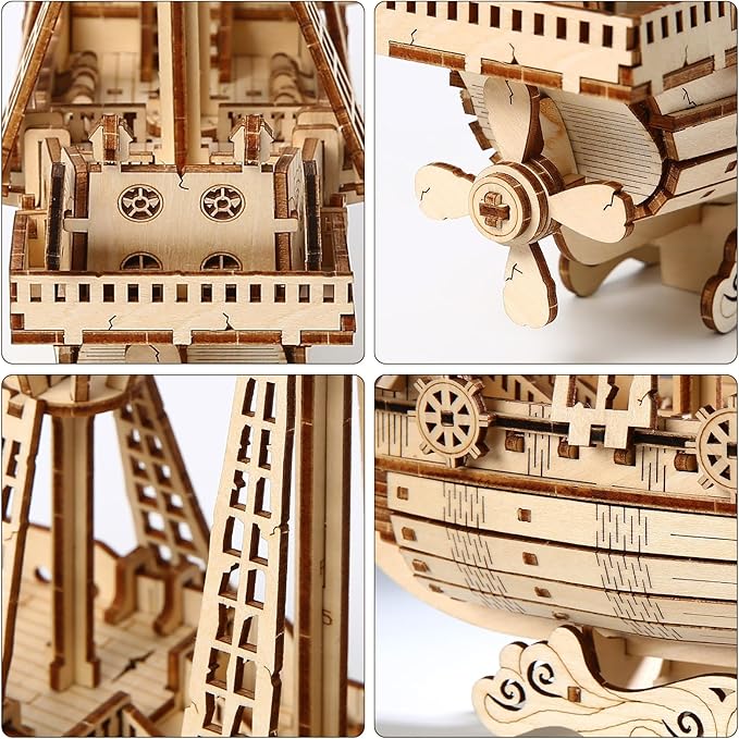 3D Wooden Puzzle for Adults, DIY Ship Model, Creative Assembly Model Building for Adults, DIY Assembly Puzzle, Woodcraft Kit for Christmas Day