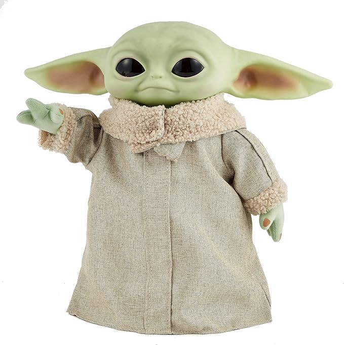 Mattel Star Wars The Mandalorian Grogu RC 12-inch Plush Toy, Real Moves Soft Body Doll with Remote-Controlled Motion & Sounds