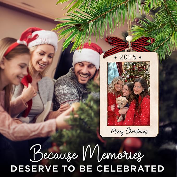2025 Christmas Ornament Picture Frame - Friends Photo Frame Ornaments - Picture Frame Ornament For Tree - Merry Christmas Ornaments With Picture Insert - Christmas Gift For Family, Friends
