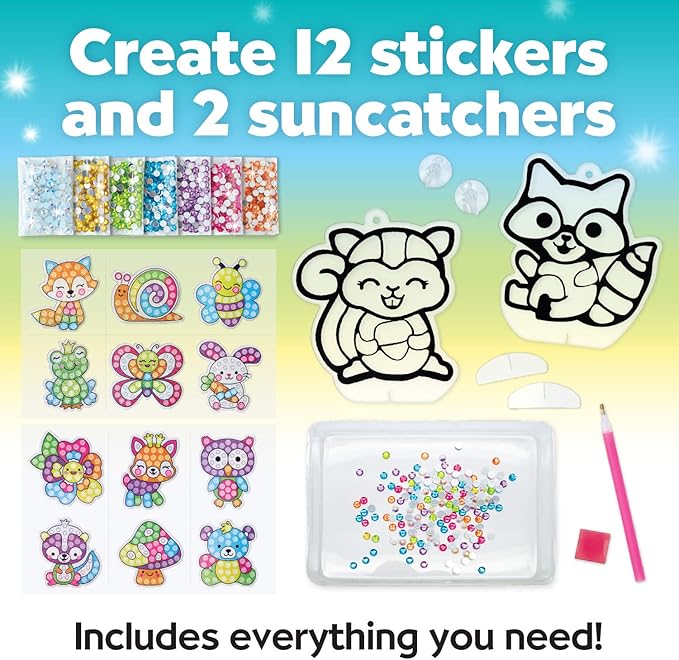 Creativity for Kids Big Gem Diamond Painting Kit - Woodland Forest Friends Stickers and Suncatchers DIY Kit - Diamond Art for Kids, Gifts for Girls Ages 6-8 Years Old, 1 Count (Pack of 1)