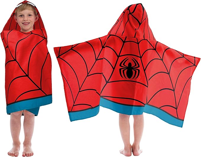 Jay Franco Kids Hooded Towel Avengers - Spiderman Red