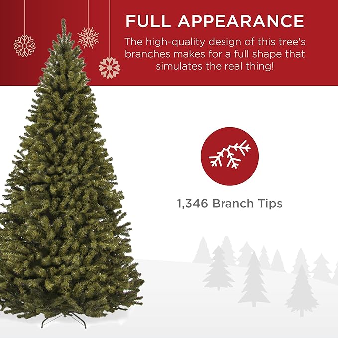 Best Choice Products Artificial Christmas Tree, 7.5ft Premium Unlit Realistic Spruce Holiday Décor w/Dense Branches, Easy Assembly, Metal Base