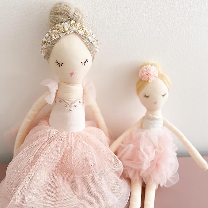 MON AMI Charlotte The Ballerina Stuffed Doll - 15”, Plush Ballerina Doll for Girls, Use as Toy or Room Decor for Kids of All Ages