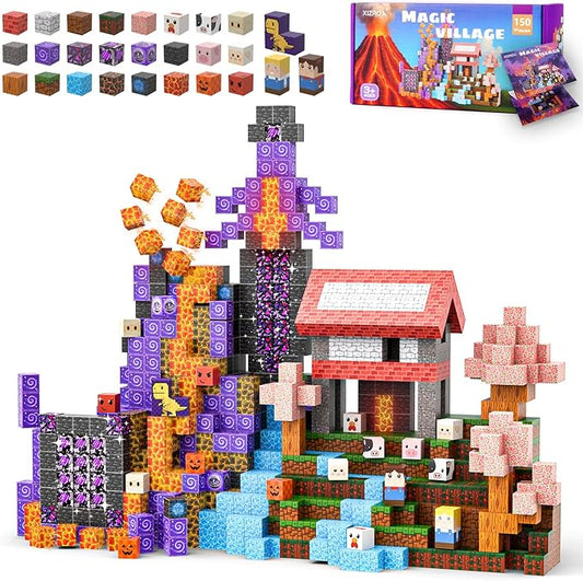 150 PCS Magnetic Blocks for Kids Ages 3 4 5 6 7 8 9 10, STEM Sensory Building Toys, Magnetic Toys, Christmas Birthday Gifts for Toddlers Boys & Girls
