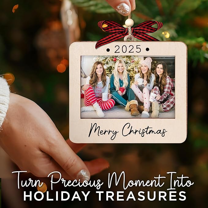 2025 Christmas Ornament Picture Frame - Polaroid Friends Photo Frame Ornaments - Picture Frame Ornament For Tree - Merry Christmas Ornaments With Picture Insert - Christmas Gift For Friends