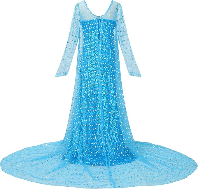 Little Girls Snow Princess Dress Costume With Accessories,2T 3T 4T 5 6 7 8 10