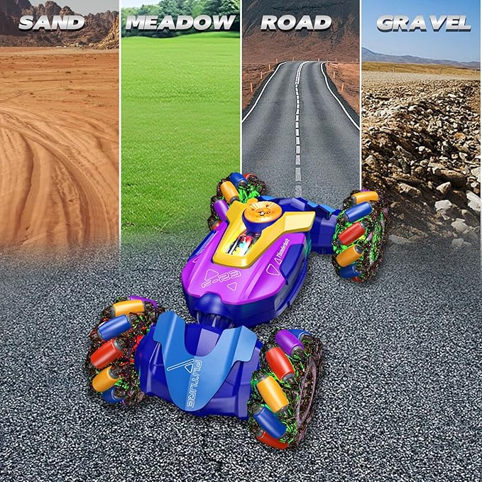 Gesture Sensing RC Stunt Car,Remote Control Car Toys for Ages 5-7-13,with Lights Music Spray,4WD 360° Spins All Terrains Kids Toys RC Cars,3-6 Year Old Boy Birthday Gift & 3-12 Best Gift for Kids