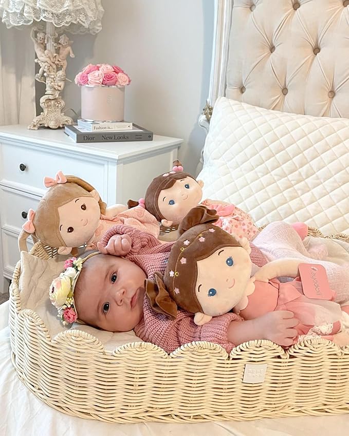 Soft Baby Doll Toys (16''), My First Baby Rag Doll for 1 Year-Old Girl Birthday Gift, Christmas Plush Toys Gift for Toddler Kids Infants-Blossom-Fairy