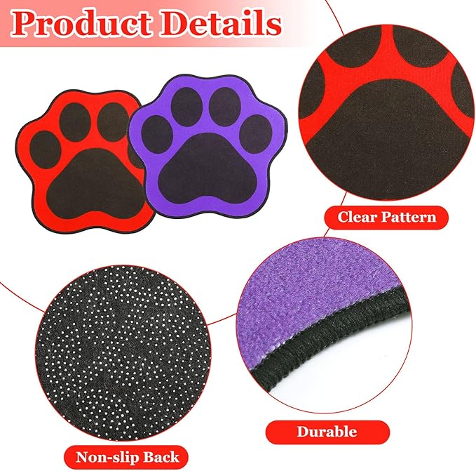 12 Pcs Dog Paw Kids Carpet Seats 16 Inch Colorful Floor Mat Floor Cushions for Kids Classroom Non Slip Carpet Seats for School Classroom Group Activity Marker Playroom Home Learning Area
