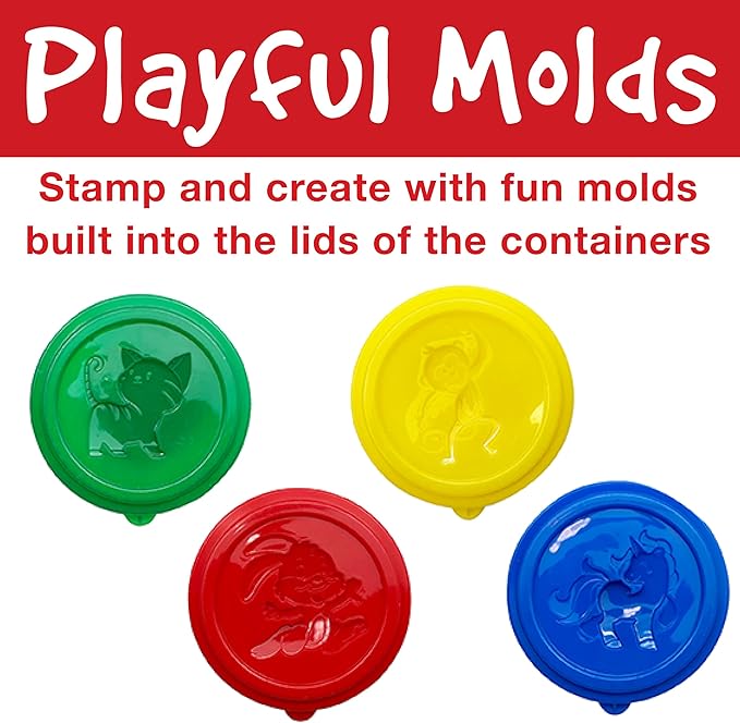 Faber-Castell Little Creatives Super Soft Modeling Dough: 4 Classic Colors and Play Dough Accessories, Non Toxic Playdough Kit for Toddlers, Gifts for Kids and Preschool (Ages 3+)