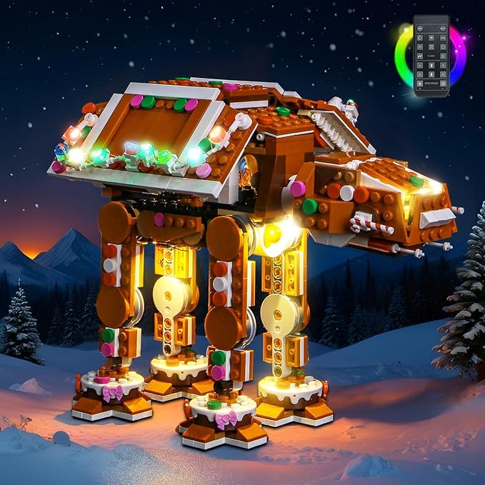BrickBling LED Light Compatible with Lego Gingerbread at-at Walker, Holiday Décor Lights Compatible with Lego 40806, Christmas Lighting Kit-Excluding Model (RC Version Light)