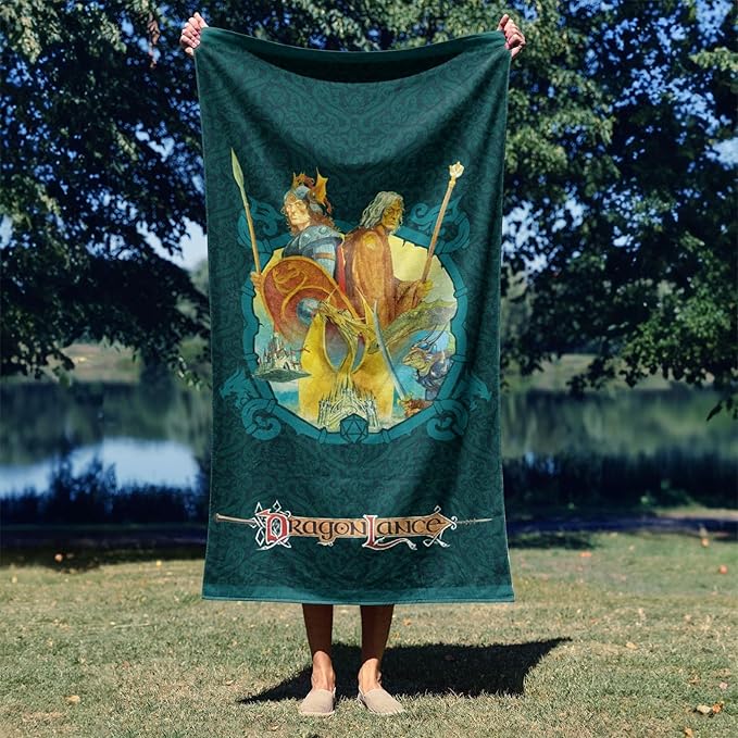 NORTHWEST Dungeons & Dragons Beach Towel 2-Pack – Soft, Sand-Free, Fast-Drying Oversized Pool Towels, Lance Wizard Realms Design, 30" x 60"