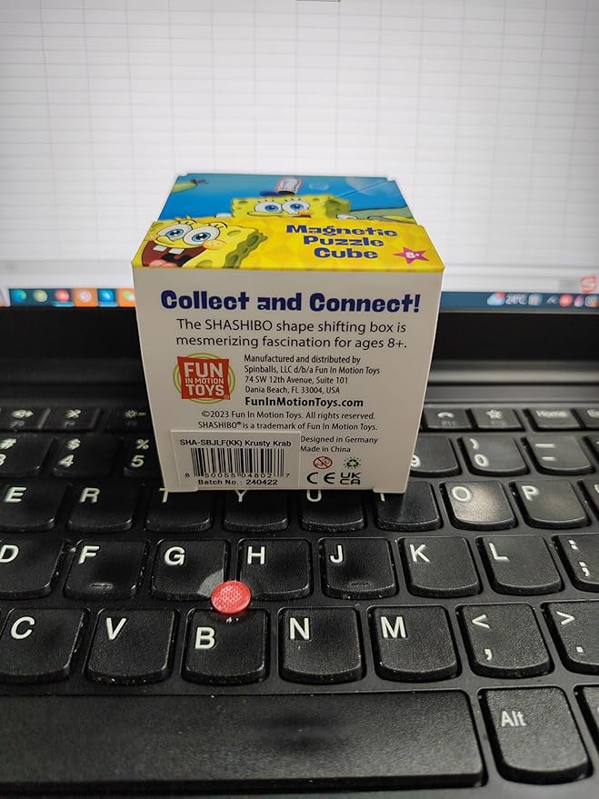 SHASHIBO Spongebob Squarepants Shape Shifting Box - STEM Magnetic Fidget Cube That Transforms Into Over 70 Shapes, Download Fun in Motion Toys Mobile App (Krusty Krab)