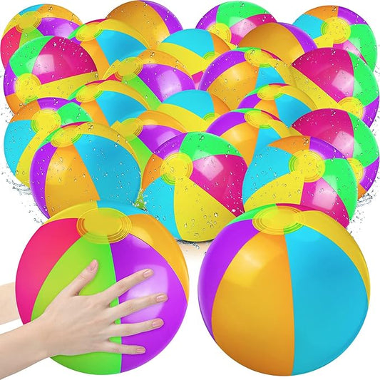 Zhanmai 60 Pack 12 Inch Inflatable Beach Balls Bulk for Party Favors for Boys and Girls Pool Beach Ball Water Game Toys Birthday Decorations(Vintage Color)