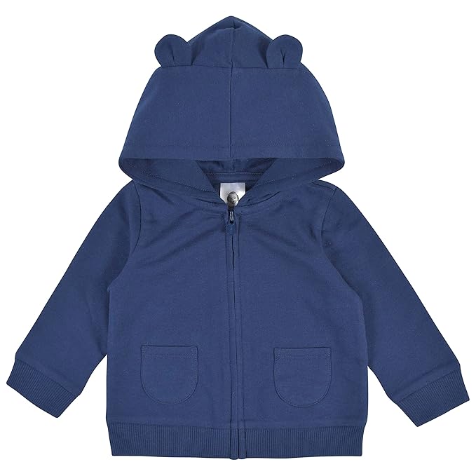 Gerber Baby 8-Piece Clothing Gift Set (5Pk Bodysuits 2Pk Pants & 1Pk Hooded Cardigan), Blue, Newborn