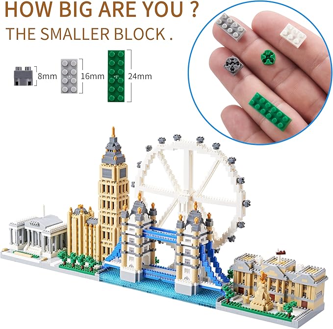 New Architecture London Skyline Building Set - Fun & Satisfying Model Kit with 3430pcs - Gift for Adults 14+ - Micro Mini Blocks