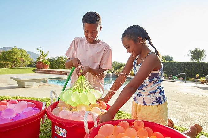 Original Bunch O Balloons Tropical Party 330+ Rapid-Filling Self-Sealing Water Balloons (Amazon Exclusive 10 count, pack of 1) by ZURU Water Balloon for the Whole Family, Kids, Teens and Adults