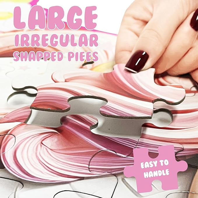 MOMO&LYCHEE Unicorn Floor Puzzles,46 Pieces Jigsaw Puzzles for Kids Ages 4-6,Large Puzzles Toys for Toddler Gift