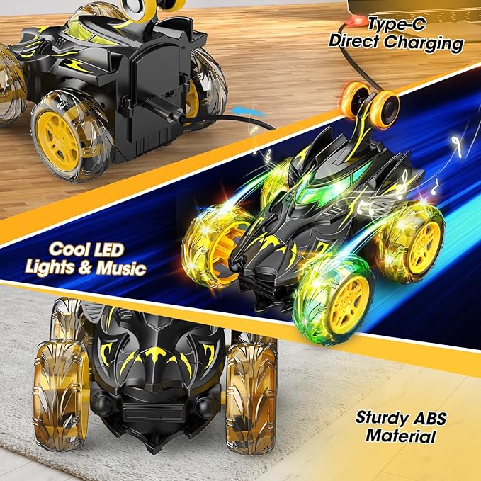 RC Cars Toys for Boys 3 4 5 6 7 8 9 10 Year Old, 360° Flip 4WD Remote Control Stunt Car Kids Toys Indoor Outdoor All Terrain RC Car Christmas Birthday Party Gifts for Kids Boys Age 3-5 4-6 5-7 6-8