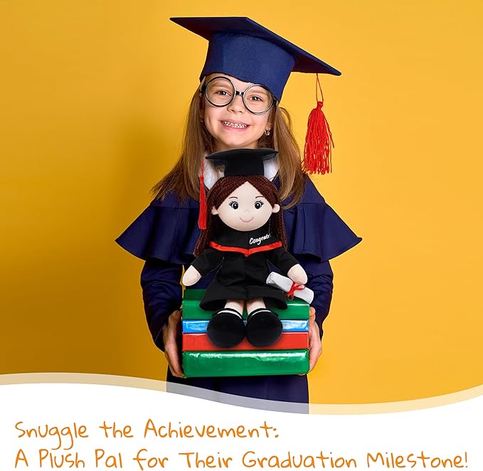 June Garden Snuggle Cuties 15" Graduation Gifts - Soft Plush Dolls with Cap and Gown - Gifts for Preschool and Kindergarten Graduation Day - Boy M