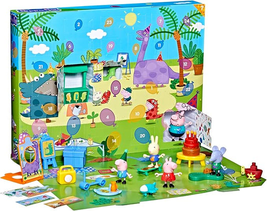 PEPPA PIG George's Party Advent Calendar with 24 Surprise Toys and Stickers Including 5 Figures, Preschool Toys for Girls and Boys 3 and Up (Amazon Exclusive)